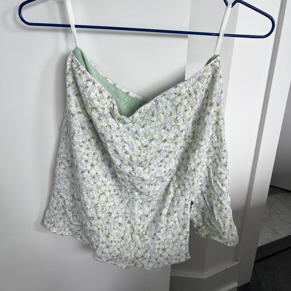 Aritzia Sunday Best Green/Yellow Floral Mini Skirt - Size 4 - Picture 4 of 7